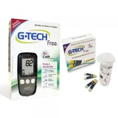 Kit Monitor De Glicemia + 50 Tiras Reagentes Free 1 G-tech - Gtech