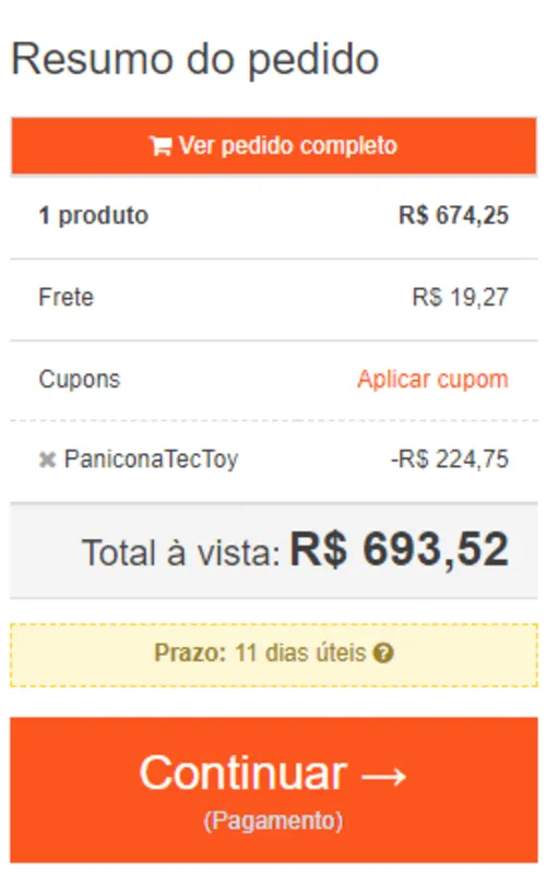 Imagem na descrição da promoção