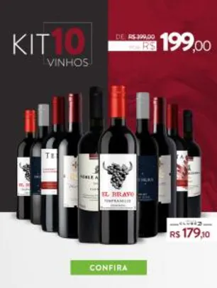 Kit 10 Vinhos Por 199 por R$ 199