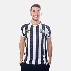 Camisa Santos Oficial 2 2021, Umbro, Masculino, Branco/Preto, M