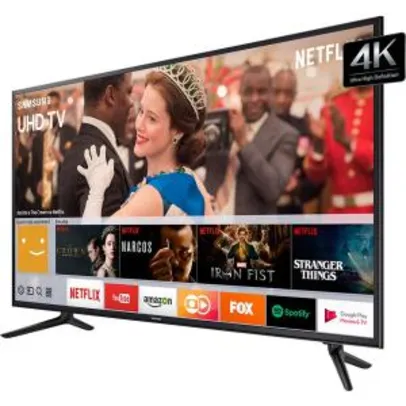 Smart TV LED 58” Samsung 4K/Ultra HD 58MU6120 - Conversor Digital 3 HDMI 2 USB - R$ 3514
