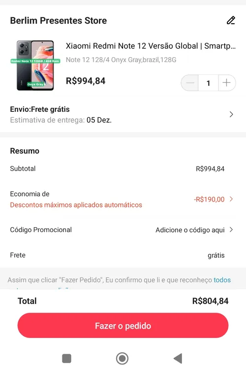 Imagem na descrição da promoção