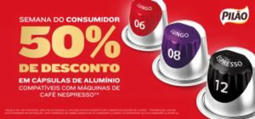 Saindo por R$ 18: 50% OFF em cápsulas Pilão Nespresso - 20 cápsulas 104g por R$17,90 | Pelando