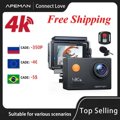 câmera de ação a79 4k 20mp - APEMAN 