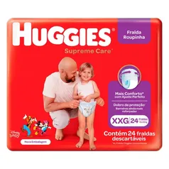 [AME / APPL] Fralda huggies turma da monica supreme care roupinha mega xxg - 24 unidades