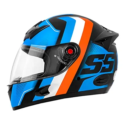 Capacete Mixs MX5 Super Speed 62 Azul/Laranja