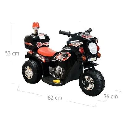 Mini Moto Elétrica Infantil Triciclo Elétrico BZ Cycle Preto com Músicas e Luzes BARZI MOTORS 