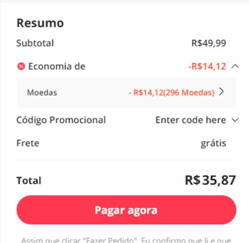 Imagem na descrição da promoção