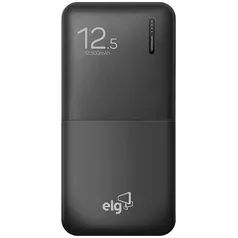 Power Bank ELG PB125BK 12.500mAh 2 Portas USB Preto | R$44