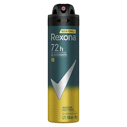 Desodorante Antitranspirante Aerosol Masculino Rexona V8 72 horas 150ml, Rexona, Branco