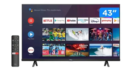 Smart TV 43” Full HD LED TCL Android TV 43S615 - VA Wi-Fi Bluetooth HDR Google Assistente Built-in