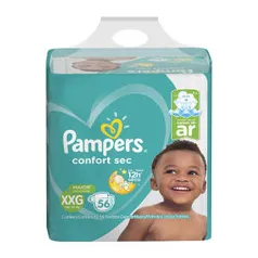 Fralda Pampers XXG Confort Sec Super - 56 Unidades | R$55