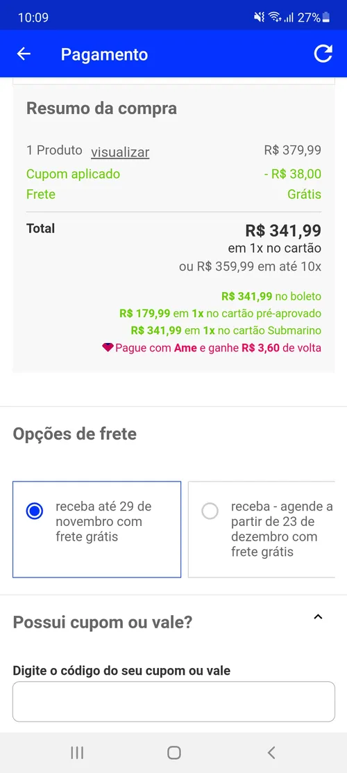 Imagem na descrição da promoção