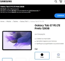 Galaxy Tab S7 FE LTE Preto 128GB [ESTUDANTES]