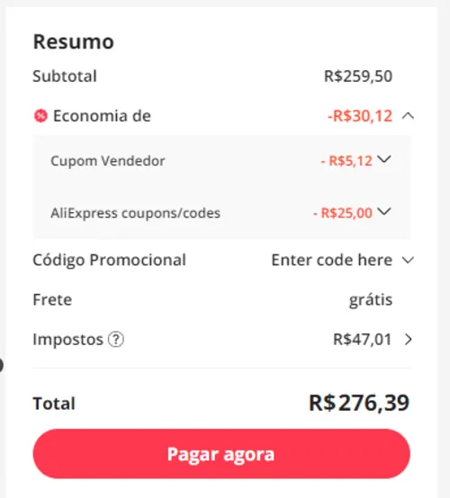 Imagem na descrição da promoção