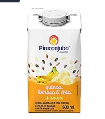 [PRIME] Bebida Láctea Quinoa Linhaça E Chia Sabor Banana Piracanjuba 500Ml