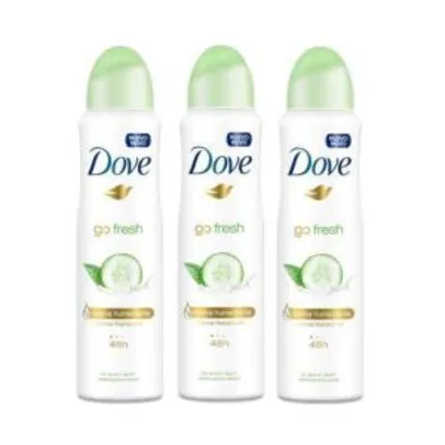 Kit Desodorante Antitranspirante Aerossol Dove Go Fresh Pepino 150ml Com 3 Unidades