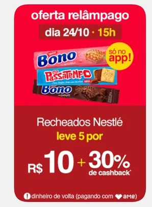 (APP/AME R$7) Leve 5 - Recheados Nestlé