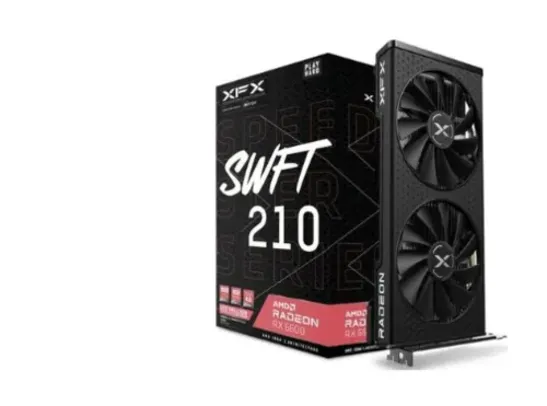 [Com Cashback Pelando R$1160] Placa de Vídeo RX 6600 XFX Core Gaming Speedster SWFT 210 AMD Radeon Graphics Card, 8GB GDDR6, AMD RDNA 2 - RX-66XL8LFDQ