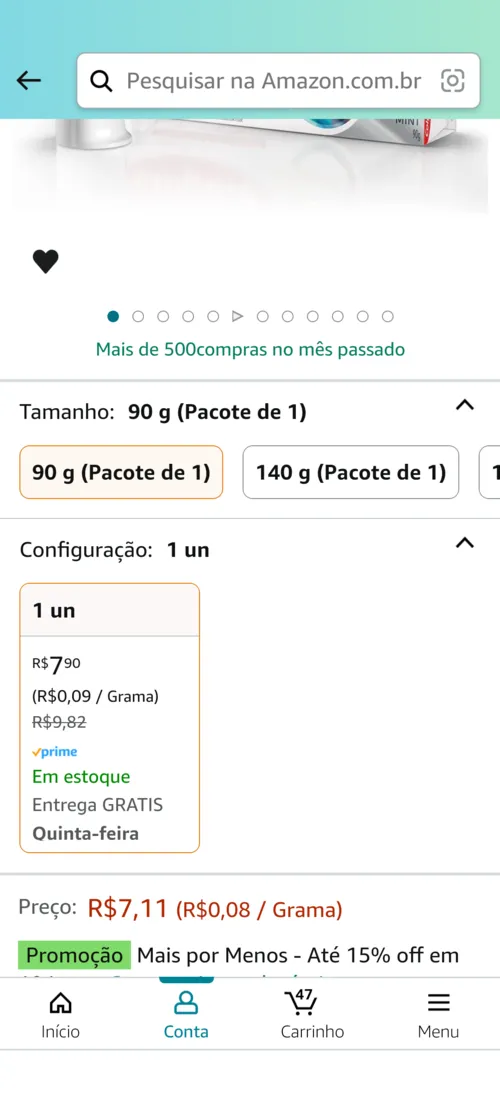 Imagem na descrição da promoção