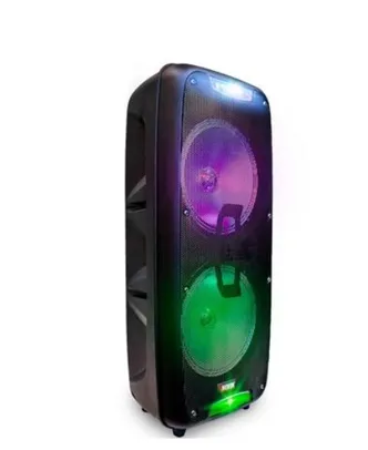 Caixa de Som Portátil Novik com Microfone e Controle, Bluetooth/USB/SD, LED - X-BLAST