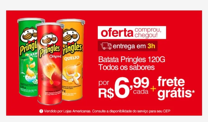 Batata Pringles sabores R$7