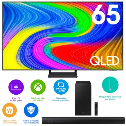 [APP] COMBO: Samsung Smart TV 65 Polegadas QLED 4K 65Q65D 2024 + Soundbar HW-B550/ZD