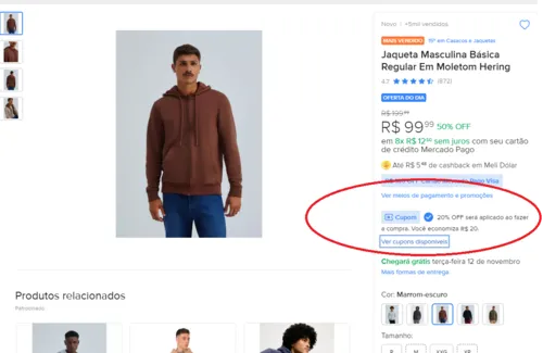 Imagem na descrição da promoção