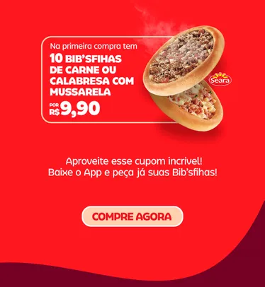 1º pedido no APP Habib's - 10 unidades de Bibsfiha por R$9,90