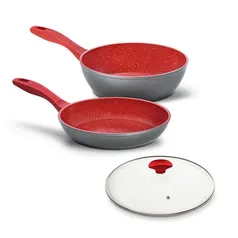 Conjunto de Panelas Polishop com Tampa Ichef - Sauté - Day By Day 24Cm - Vermelha