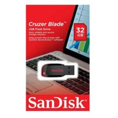 Pen Drive Cruzer Blade Sandisk USB 2.0 32GB R$28