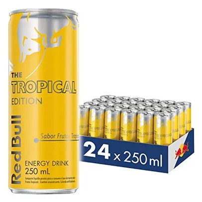 (Recorrência) Energético Red Bull Energy Drink, Tropical, 250ml (24 latas)