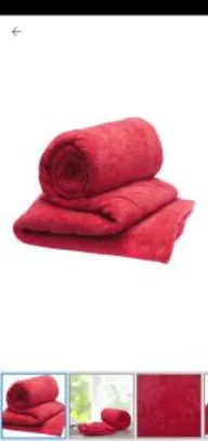 Manta Casal Microfibra Camesa - Vermelho (várias cores) R$24