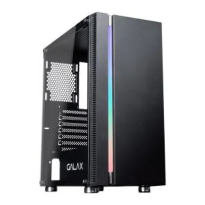 Gabinete Gamer Galax Quasar RGB, Mid Tower, Vidro Temperado, Black, Sem Fonte, Sem Fan, GX600 | R$278