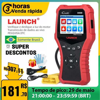  Scanner Automotivo CR3008 X431 OBD2  [PROMOÇÃO COMEÇA HOJE  21 HORAS]