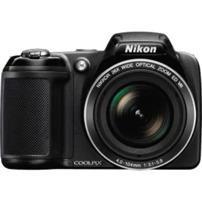 [Casa&Video] Câmera Digital 20.2MP Nikon L330 com Zoom Óptico 26x, LCD de 3"  por R$ 400
