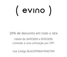 Cupom 20% off na Evino com Mastercard