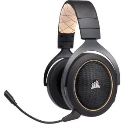 Headset Gamer Corsair HS70 Wireless Carbono, 7.1 Surround, Gold - CA-9011178-NA - R$466