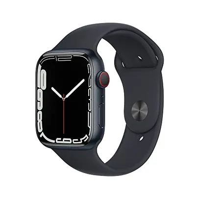 Apple Watch Series 7 (GPS + Cellular), Caixa em alumínio meia-noite de 45 mm com Pulseira esportiva 