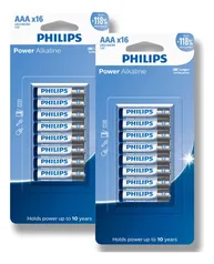 32 Pilhas Bateria Aaa Philips Palito 3a Alcalina 2 Cartelas