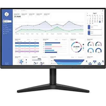 Monitor AOC 21.5" VGA, HDMI e painel VA