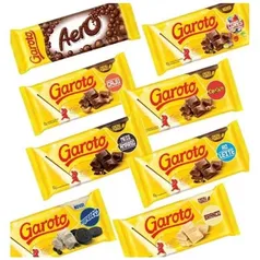 [APP/R$ 2,78 UNID] 9 Unidades de Tablete Chocolate ao Leite Garoto 80g 