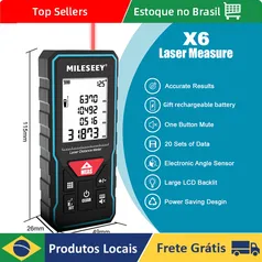 MILESEEY-Telêmetro profissional com ângulo de exibição, fita métrica a laser, DIY, decoração, construção, 40m