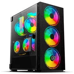 Gabinete Gamer Husky Polar, Mid Tower, ARGB, com FAN, Porta em Vidro Temperado - HGMC005