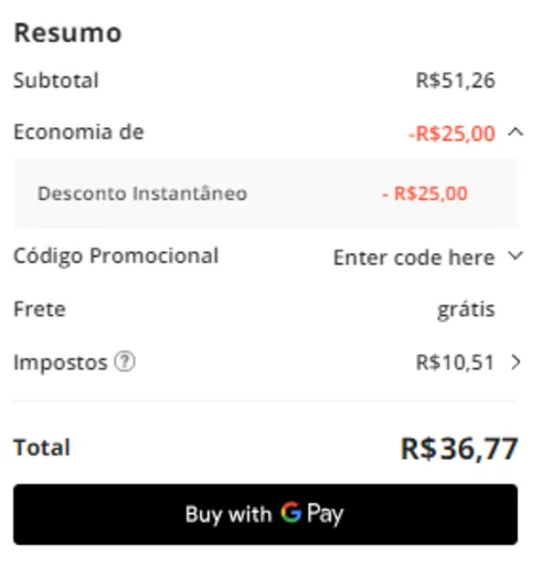 Imagem na descrição da promoção