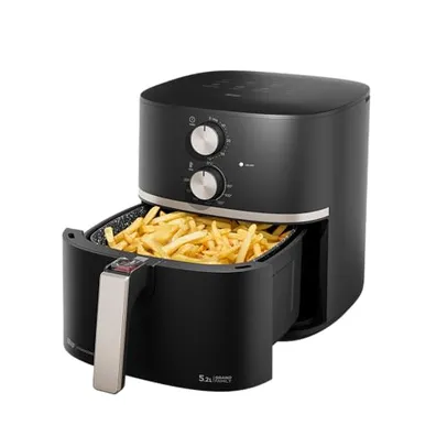 WAP Fritadeira Elétrica Air Fryer 5,2L Temperatura Ajustável com Duplo Revestimento Antiaderente, Cesto e Grelha Removíveis 1500W - 110V