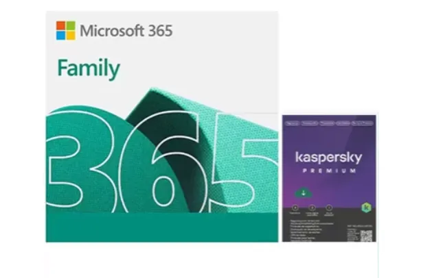 Microsoft 365 Family 1 licença para até 6 usuários Assinatura 15 meses e Kaspersky Antivírus Premium