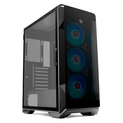 Gabinete Gamer Pichau Pouter 3 RGB Lateral De Vidro Preto, PG-P03-RGB