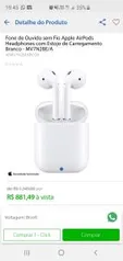 Airpods 2 MV7N2BE/A - à vista