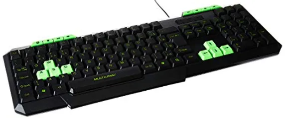 Teclado Gamer Com Hotkeys Multimida, Multilaser, Teclados, Preto/Verde